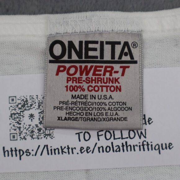 Oneita Power T Shirt Mens XL White Jazzercise Summer Crew Neck Sleeveless - Picture 3 of 14